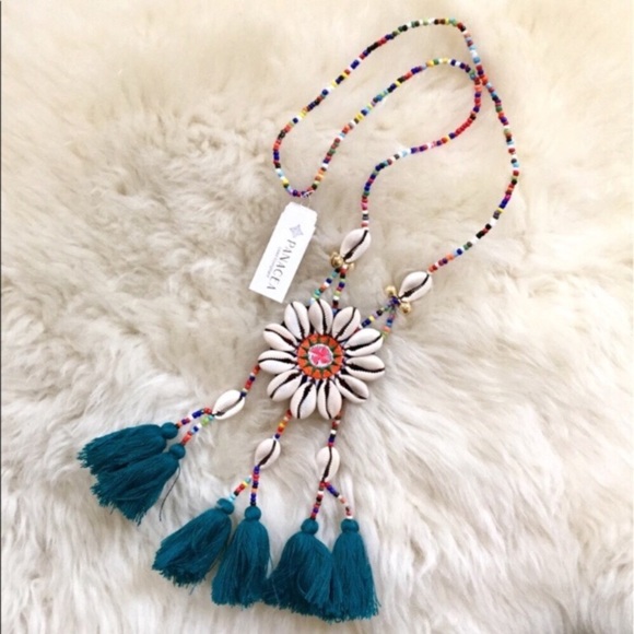 Panacea Jewelry - Panacea Beaded Shell & Tassel Necklace